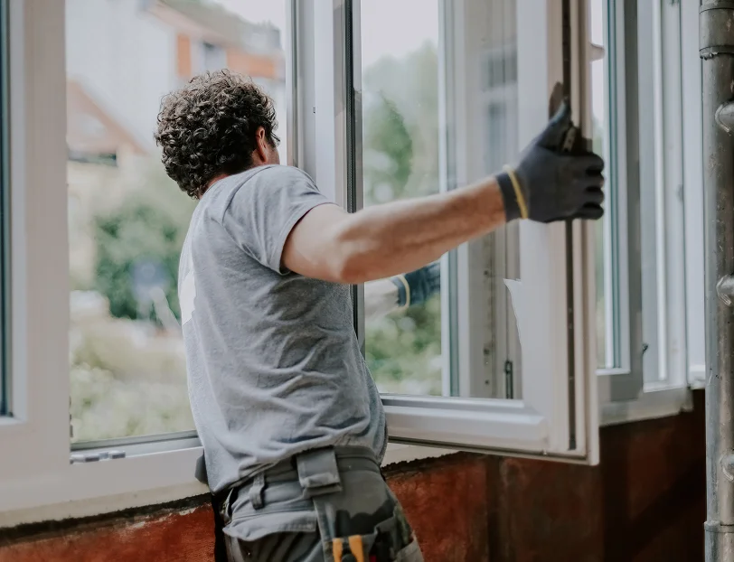 Custom glass window installation