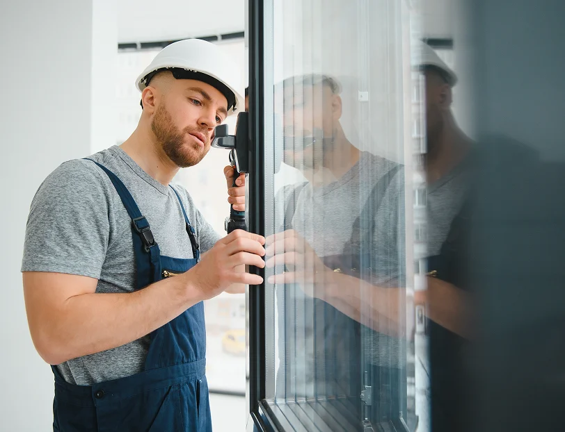Custom glass window installation
