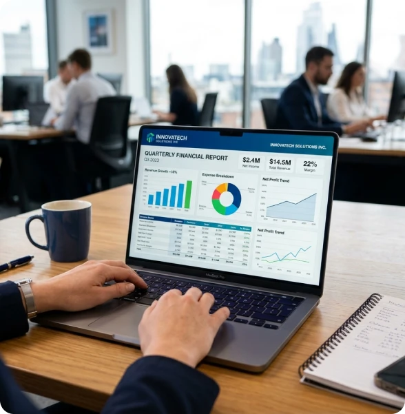 Operational finance and controllership work at a desk