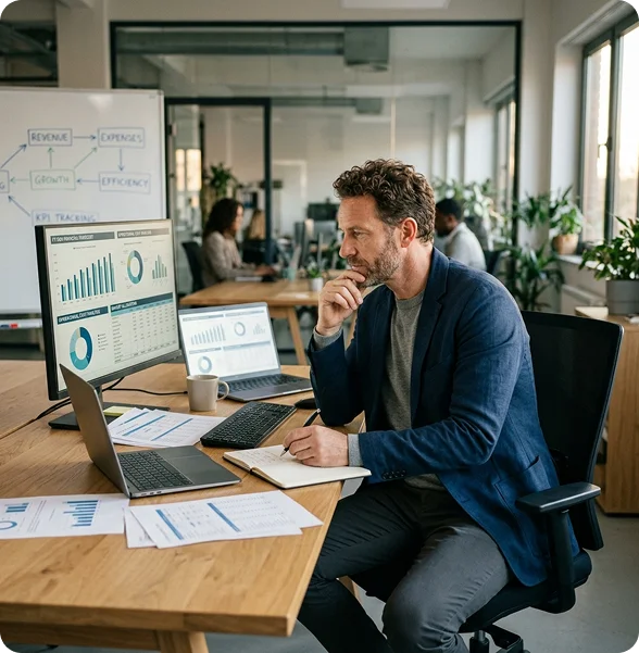 Analytics dashboard with real-time financial metrics