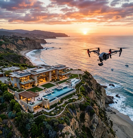 Aerial drone footage for luxury home in Dana Point