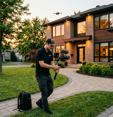 Corporate video production team filming in Orange County
