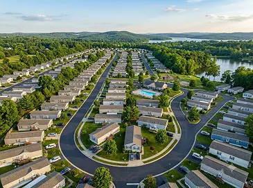 Mobile home park aerial photography