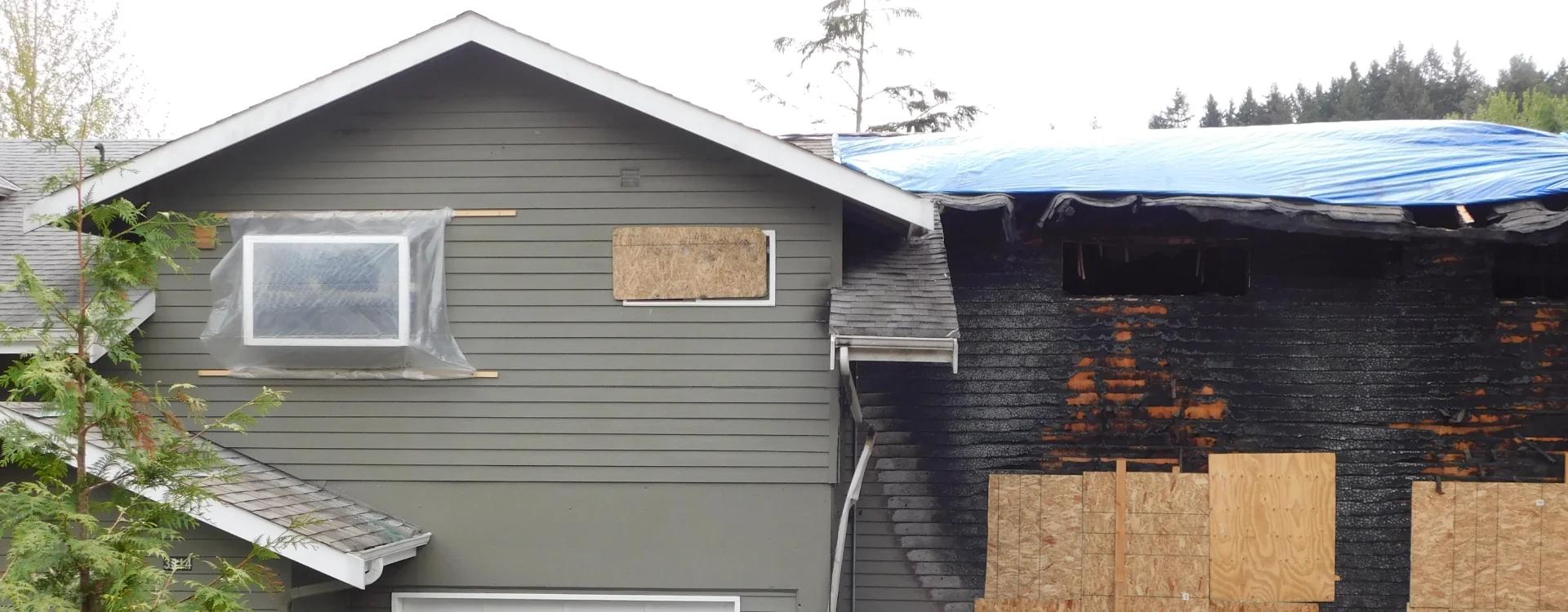 Fire damage reconstruction service in Seattle, WA, restoring a burned home.