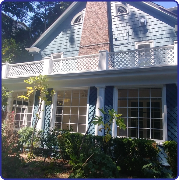 Home exterior repaired after wind damaged the siding.