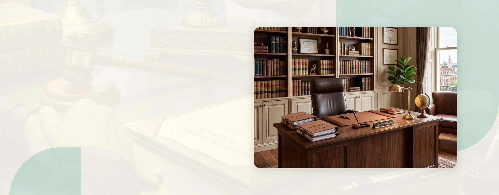 A law office in Toronto welcomes clients into its professional reception area.
