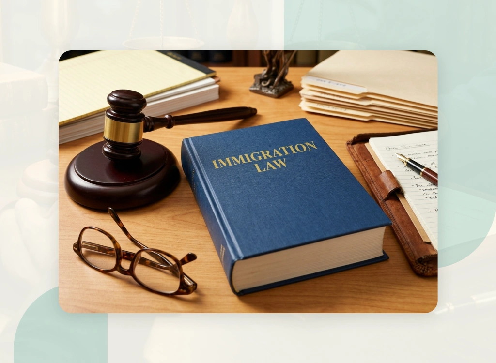 The best immigration lawyer in Toronto reviews an application with a client.