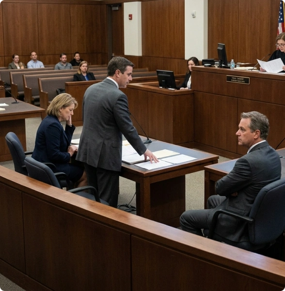 Lawyers provide legal services in Ontario during a focused consultation.