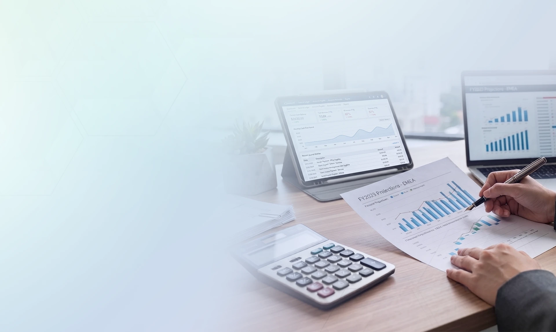 Accounting firm in Oakville welcoming a local business owner for a consultation.