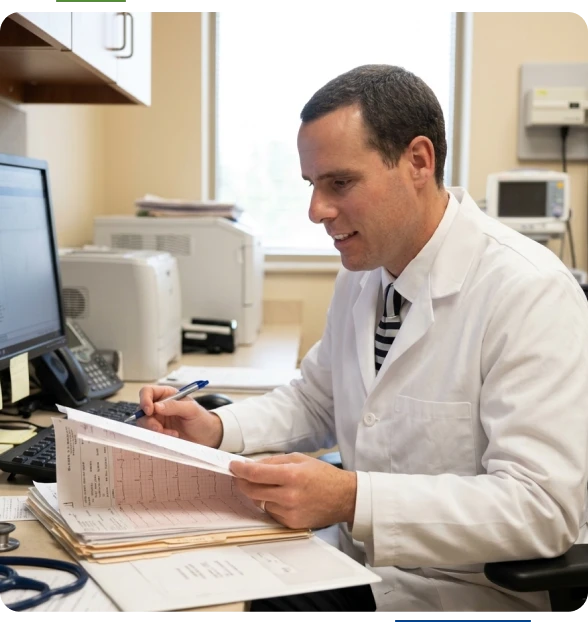 Medicolegal consultant in Texas evaluating clinical evidence.