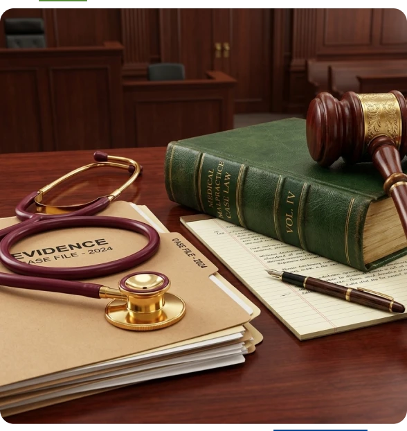 Physician expert witness meeting with attorneys in Pennsylvania.