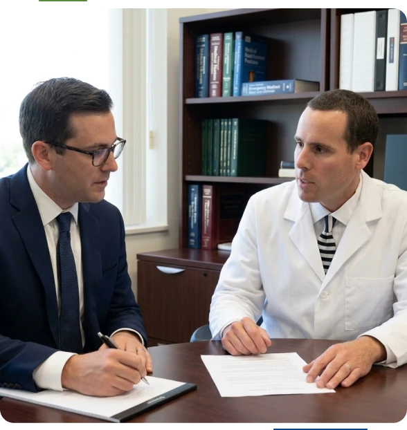 Physician expert witness in Ohio reviewing medical records.