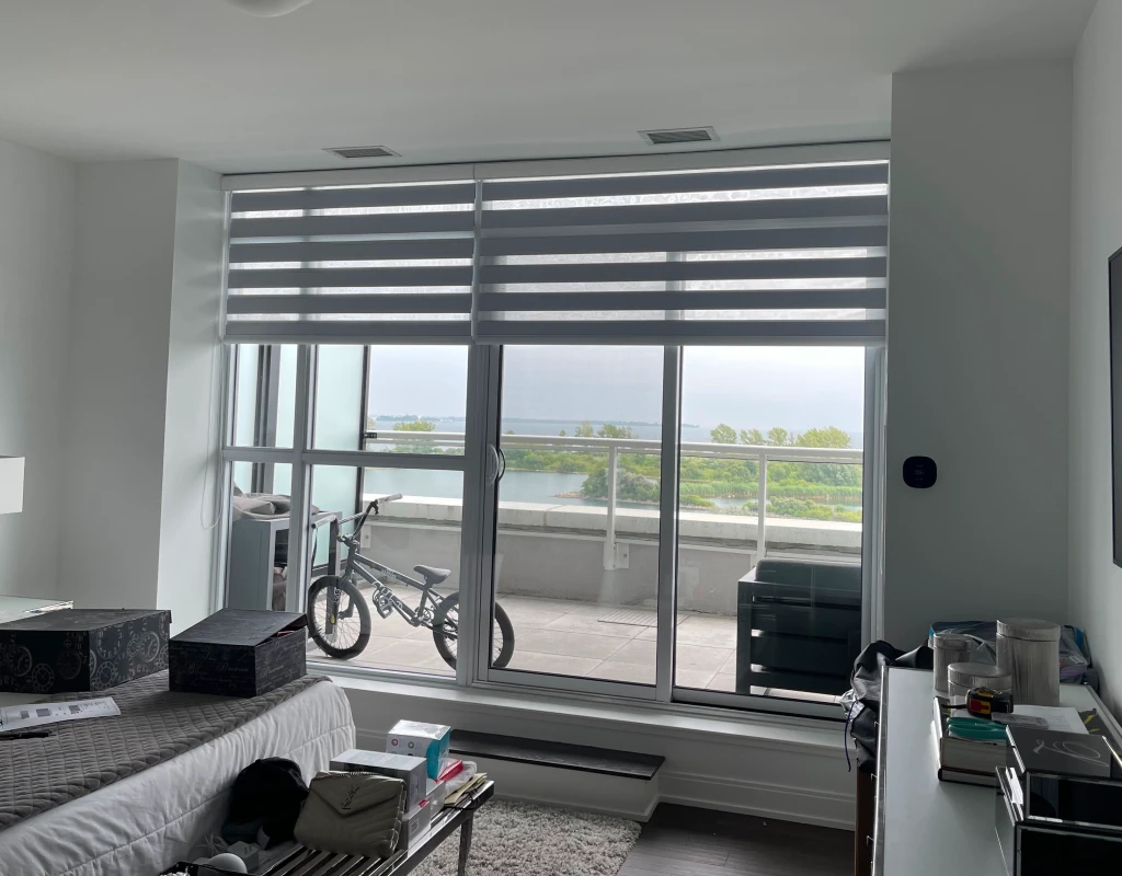 Zebra blinds in Toronto home
