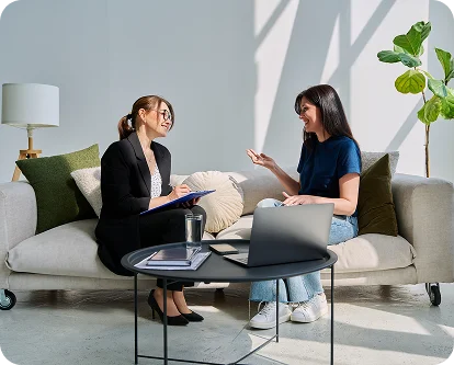 Couple attending therapy services in Toronto to discuss their relationship