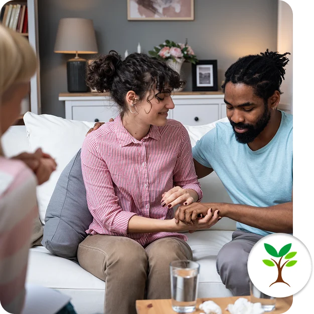 Couple speaking openly during a couples therapy in Toronto session