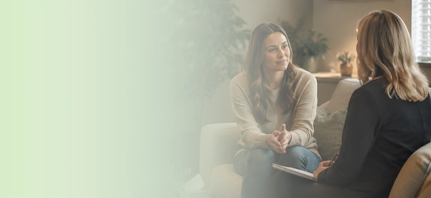 Psychotherapist in Toronto speaking with a client during a private therapy session