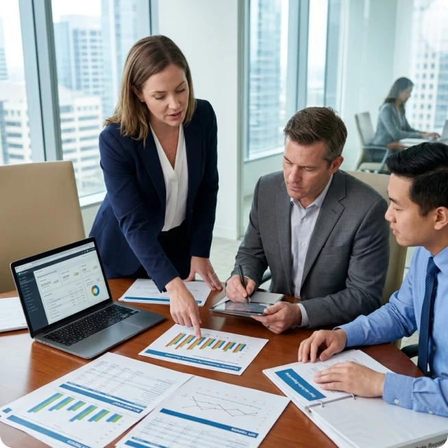 Accountant reviewing factory costs for manufacturing bookkeeping services in minneapolis saint paul