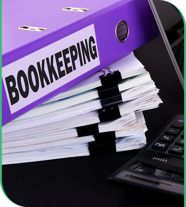 Financial team reviewing reports at an outsourced bookkeeping firm