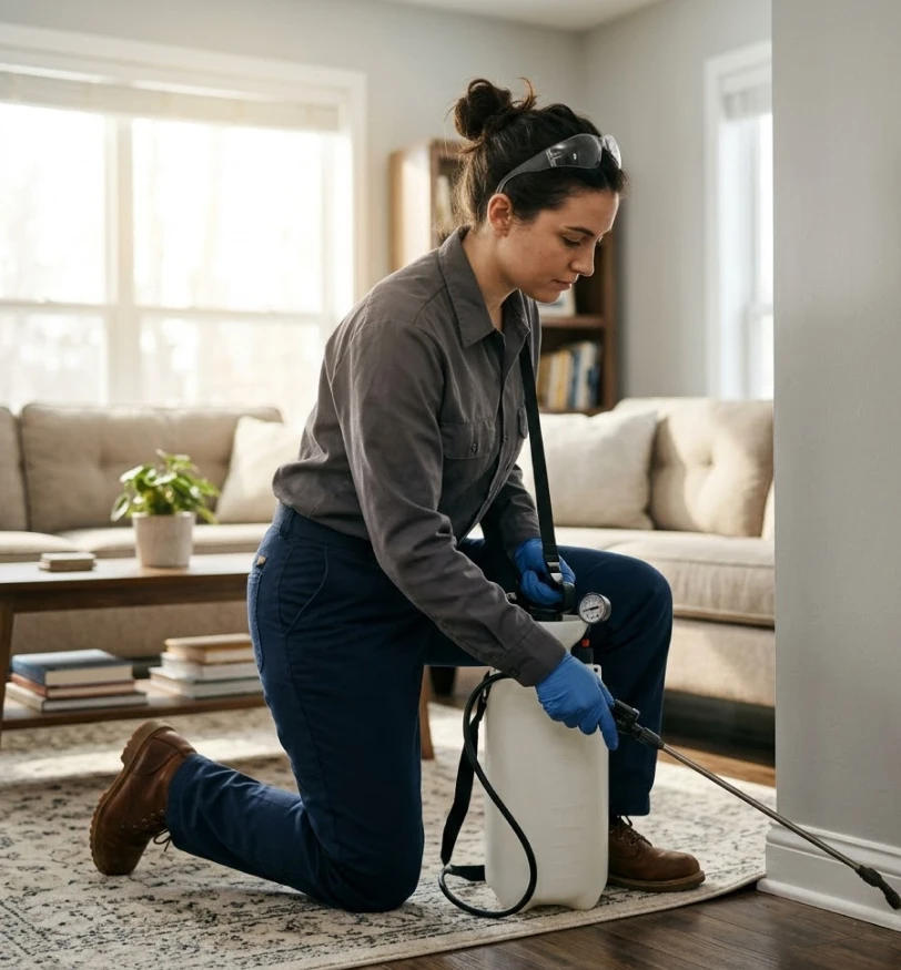 Professional preparing equipment for wildlife removal services in South Euclid.