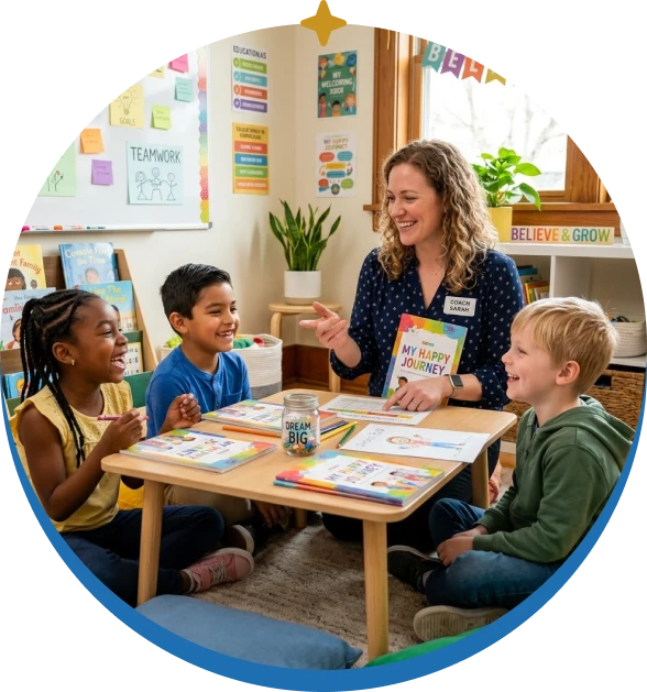 Classroom conversation supported by life skills coaching strategies.