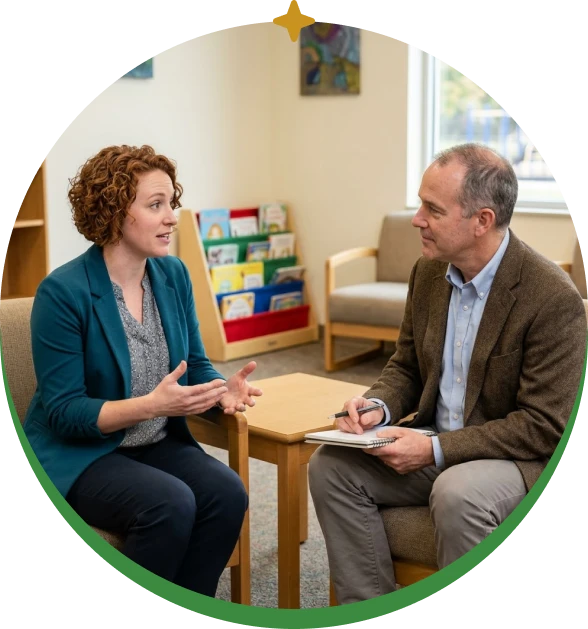 Educator leading a resilience program for youth through coaching conversations.