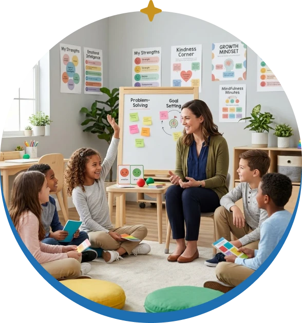 Educators learning from Bronwyn Bergen's kids life coaching approach.