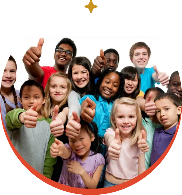 Children celebrating milestones during a kids confidence building activity.
