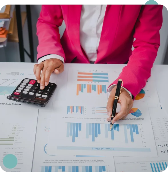 Bookkeeper in Burnaby reviewing organized financial documents