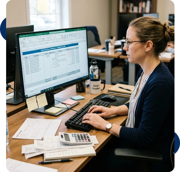 Daily financial activity and transaction tracking