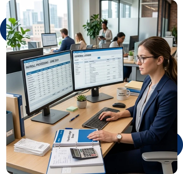 Organized payroll records and ledger maintenance