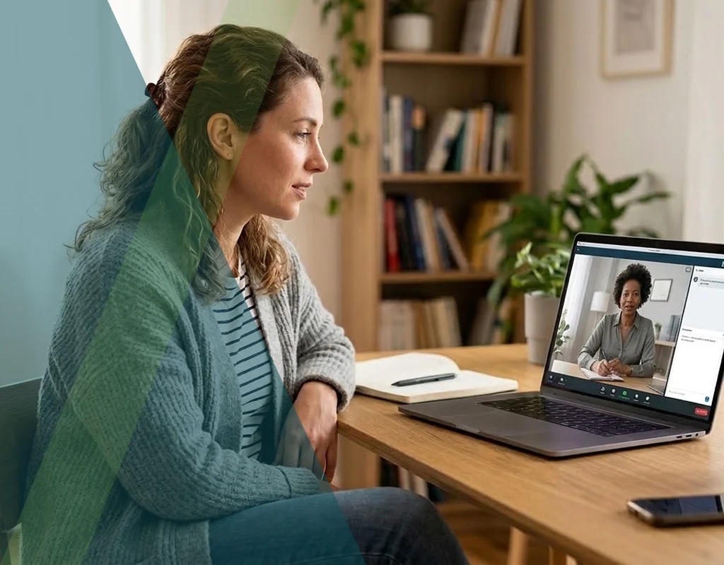 Provider delivering virtual psychiatric services through a secure video appointment