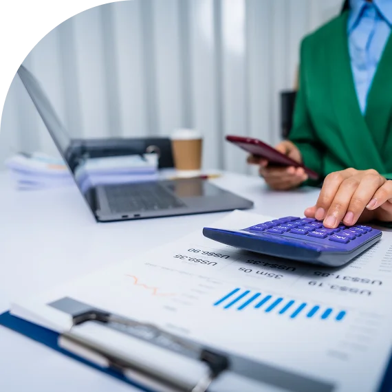 Professional bookkeeper working with small business owners