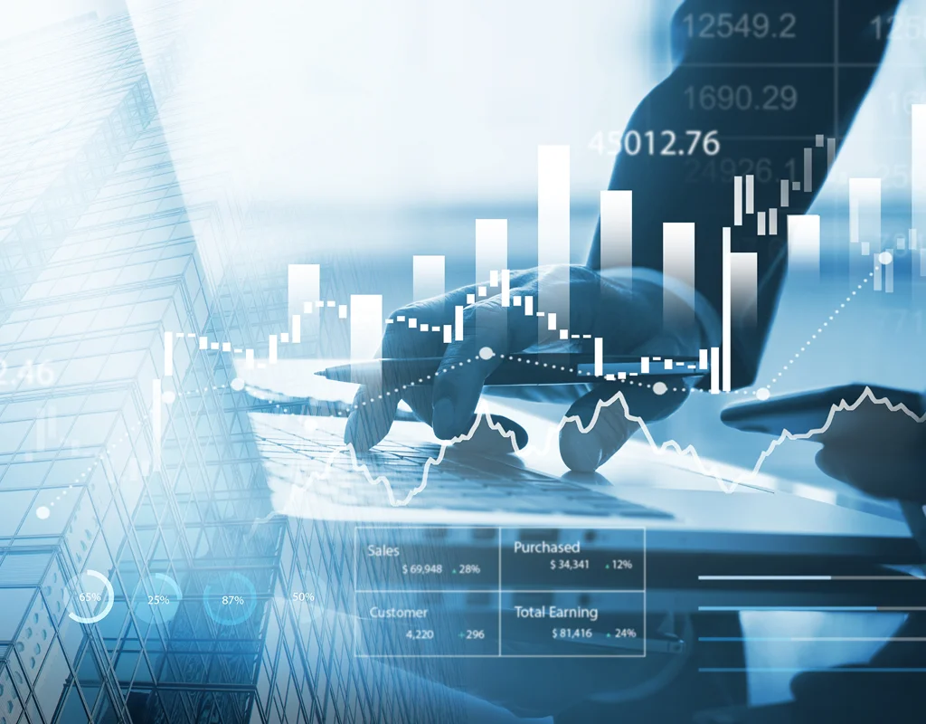 Accounting firm team reviewing business financial reports