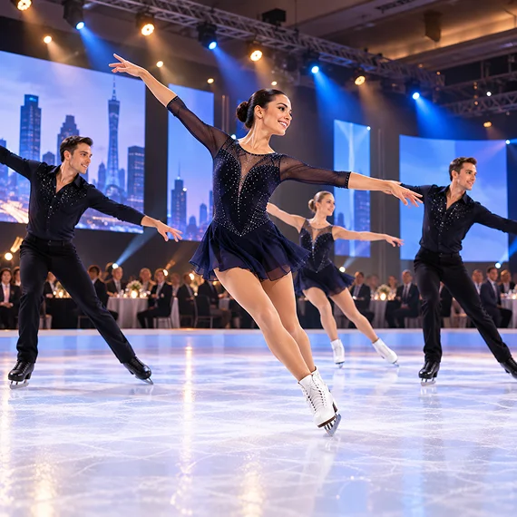 Synthetic Ice-Skating Corporate Shows