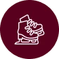 Skaters practicing together during synthetic ice skating classes