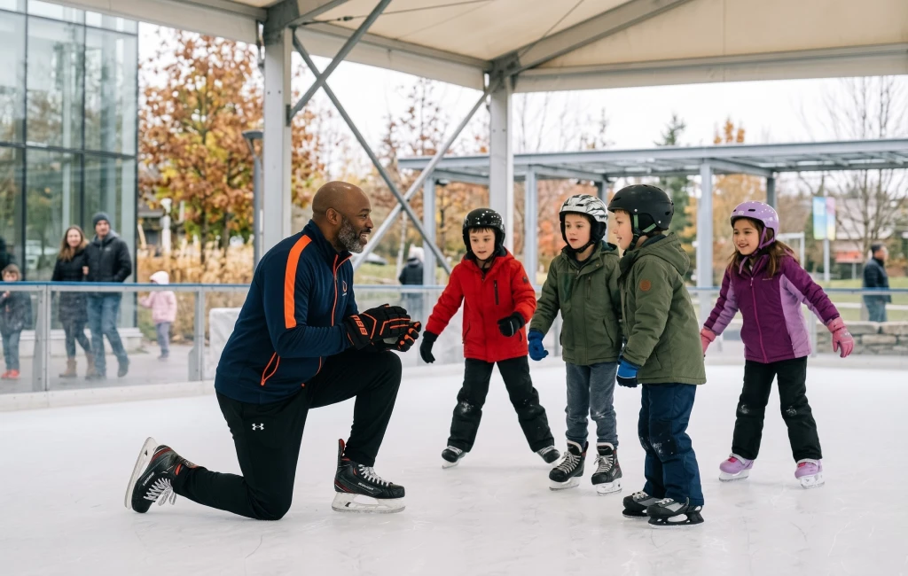 Students joining homeschool PE and skating programs in Michigan City