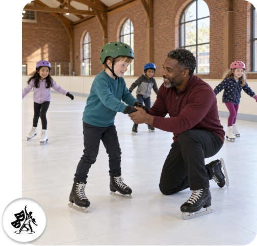 Children developing balance through preschool skating programs