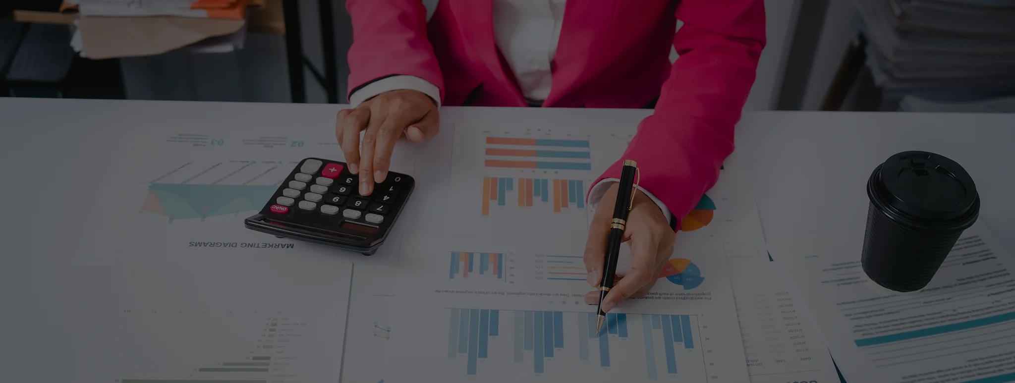 Bookkeeper reviewing vendor bills for accounts payable services