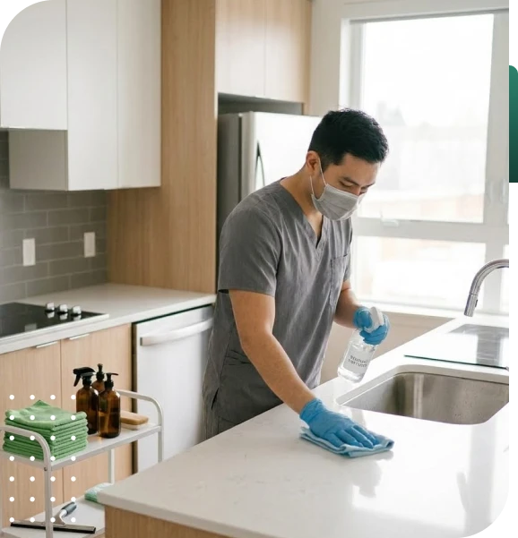 Detailed Kitchen and Bathroom Cleaning