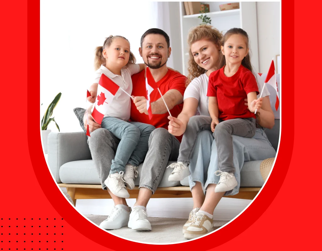 Family discussing a family sponsorship application