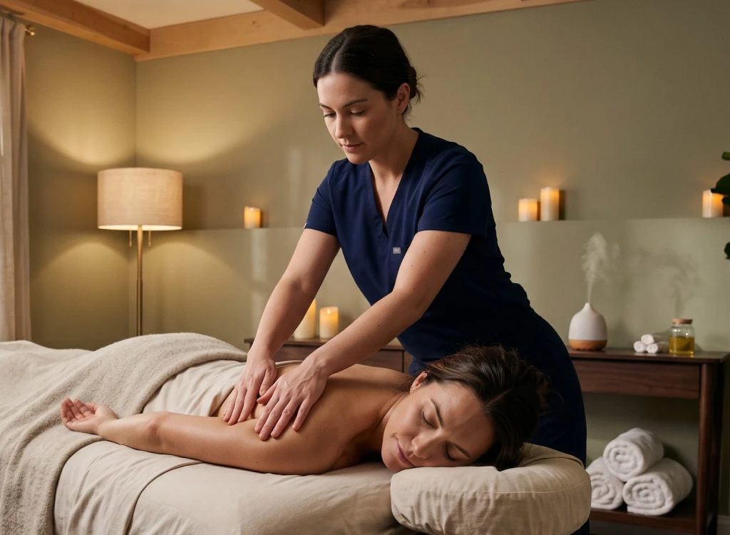 Massage therapy services provided in a professional treatment room