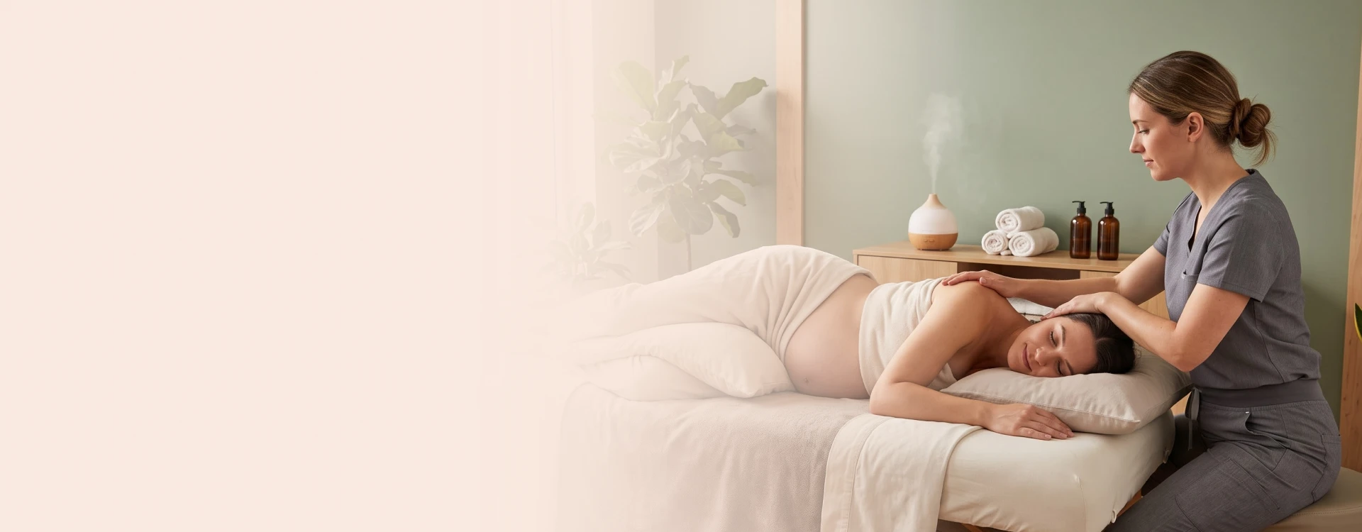 Pregnancy massage in Toronto in a comfortable treatment setting