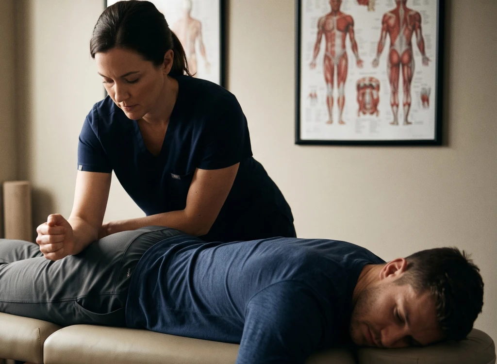 Sports massage in Toronto during a professional treatment session