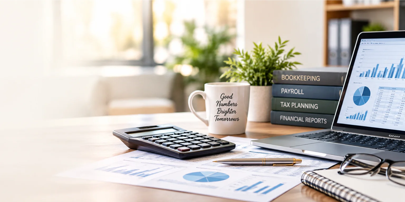 Accountant reviewing monthly bookkeeping reports