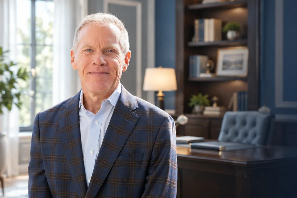 Board certified orthopedic surgeon Dr. Thomas Peatman in his office